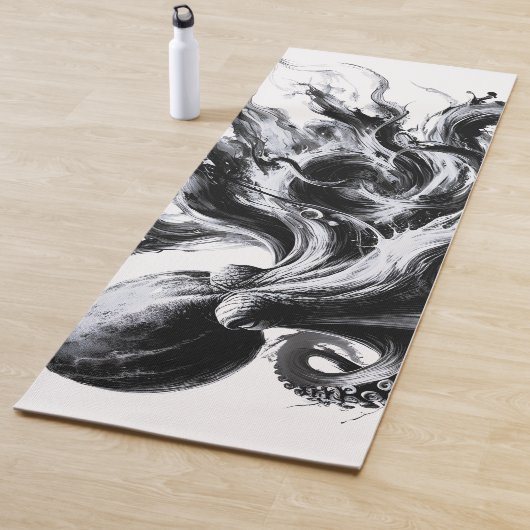 Abstracte inktvloeistof Octopus Kraken Yogamat (In situ)