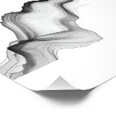 Abstracte inktwast bergtoppen landschap, sereen perfect poster (Hoek)