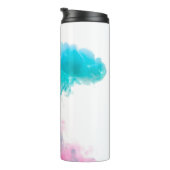 Abstracte inktwaterkleuren thermosbeker (Geroteerd rechts)