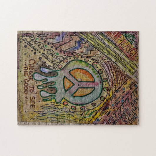 Abstracte innerlijke vredespuzzel legpuzzel (Horizontaal)