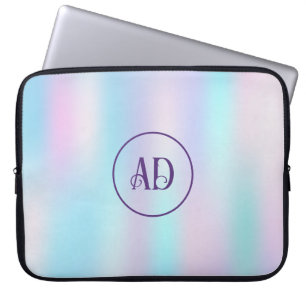 Abstracte Iridescent Achtergrond pasteelkleuren Laptop Sleeve