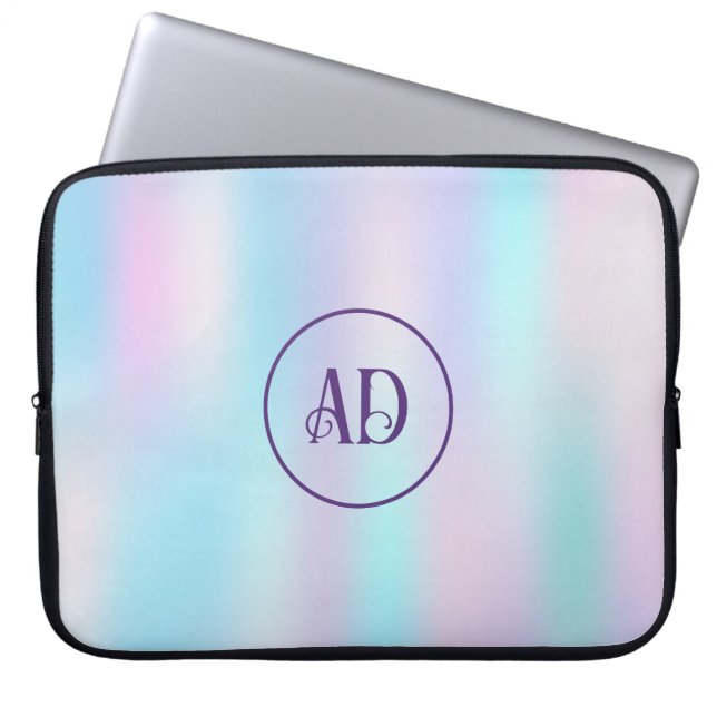 Abstracte Iridescent Achtergrond pasteelkleuren Laptop Sleeve (Voorkant)