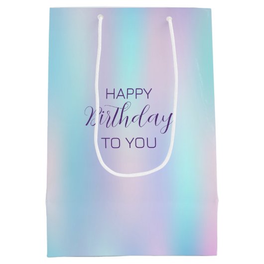 Abstracte Iridescent Achtergrond pasteelkleuren Medium Cadeauzakje (Achterkant)