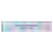 Abstracte Iridescent Achtergrond pasteelkleuren Naambordje (Voorkant)