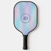 Abstracte Iridescent Achtergrond pasteelkleuren Pickleball Paddle (Achterkant)
