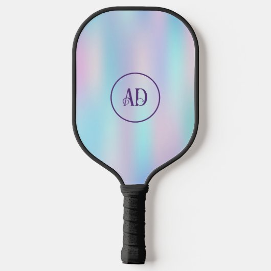Abstracte Iridescent Achtergrond pasteelkleuren Pickleball Paddle (Achterkant)