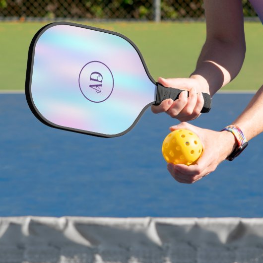 Abstracte Iridescent Achtergrond pasteelkleuren Pickleball Paddle (Insitu)