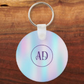 Abstracte Iridescent Achtergrond pasteelkleuren Sleutelhanger (Achterkant)