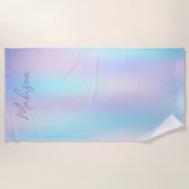 Abstracte Iridescent Achtergrond pasteelkleuren Strandlaken (Voorkant)