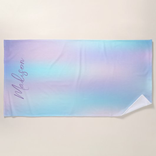 Abstracte Iridescent Achtergrond pasteelkleuren Strandlaken (Voorkant)