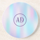 Abstracte Iridescent Achtergrond pasteelkleuren Zandsteen Onderzetter (Voorkant)