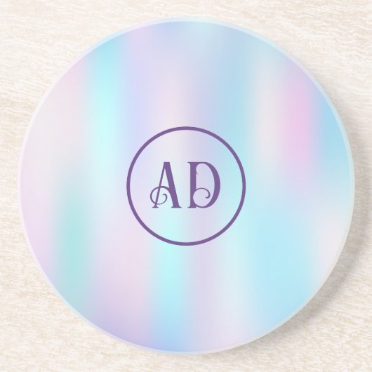 Abstracte Iridescent Achtergrond pasteelkleuren Zandsteen Onderzetter (Voorkant)