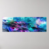 Abstracte Iridescent Peacock Feathers Poster (Voorkant)
