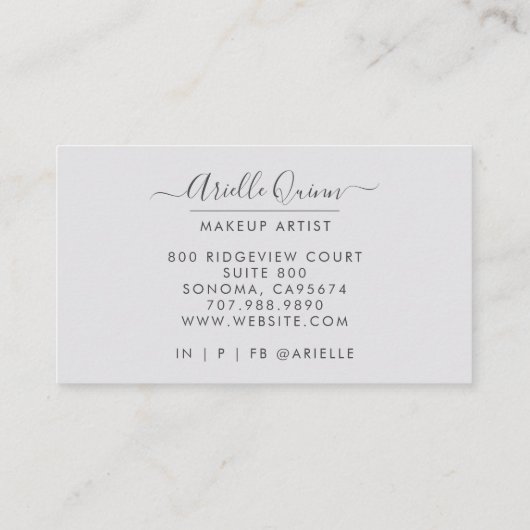Abstracte Iridescent Waterverf Makeup Artist Visitekaartje (Achterkant)