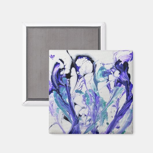 Abstracte Iris Bloemen Magneet (Voorkant / Achterkant)