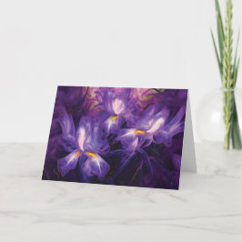 Abstracte Iris Flowers: "Fijne verjaardag!" groet Kaart