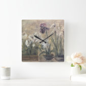 Abstracte iris in potten vierkante klok (Huis)