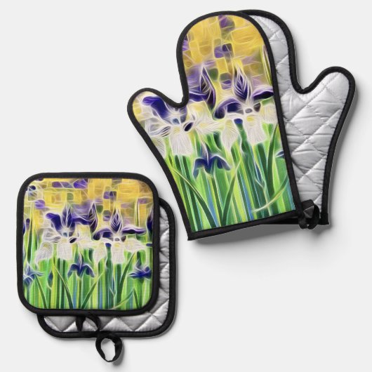 Abstracte Iris Pothouder Set (Voorkant / Achterkant)