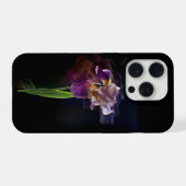 Abstracte Irisbloem – Elegante Bloemschilderkunst iPhone Hoesje (Achterkant horizontaal)