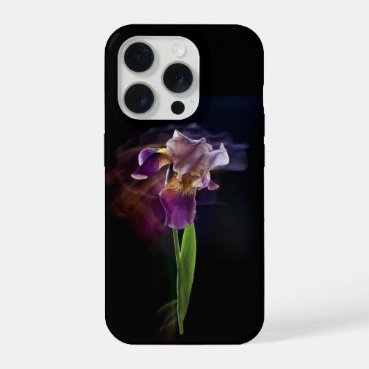 Abstracte Irisbloem – Elegante Bloemschilderkunst iPhone Hoesje (Achterkant)