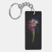 Abstracte Irisbloem – Elegante Bloemschilderkunst Sleutelhanger (Voorkant Links)