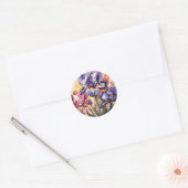 Abstracte irisbloemen ronde sticker (Envelop)