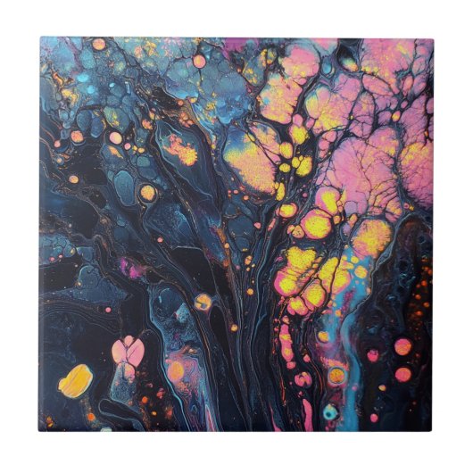 Abstracte iriserende kunst Tegel Tegeltje (Voorkant)