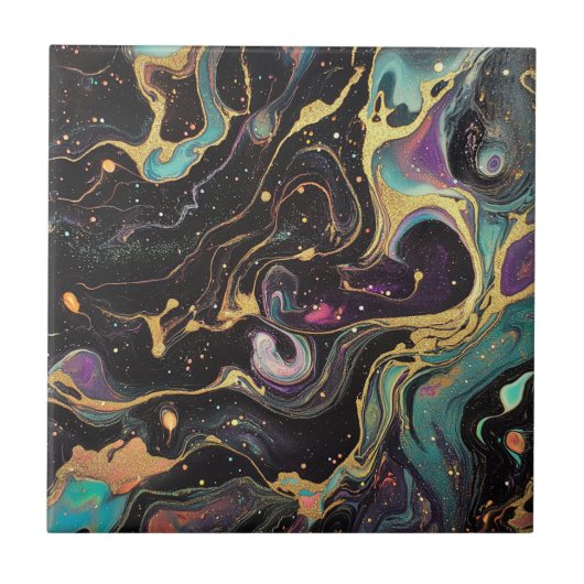 Abstracte iriserende kunst Tegel Tegeltje (Voorkant)