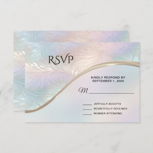Abstracte iriserende RSVP-kaart RSVP Kaartje (Voorkant / Achterkant)