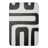 Abstracte Ivoor en Black Bath Wiskunde Badmat (Voorkant Verticaal)