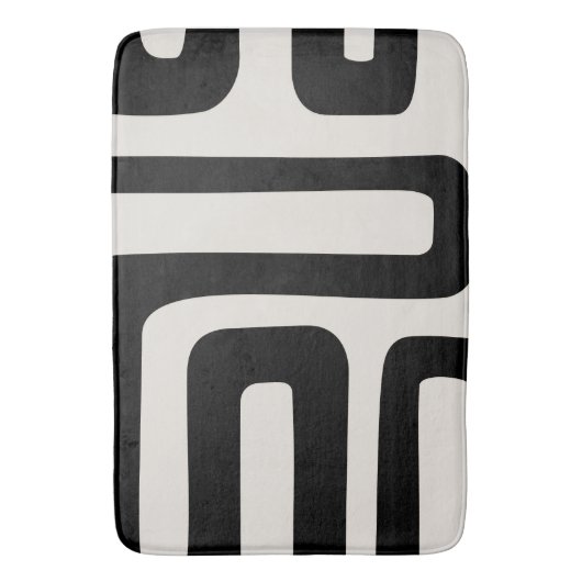 Abstracte Ivoor en Black Bath Wiskunde Badmat (Voorkant Verticaal)