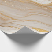 Abstracte ivoren marmeren textuur met gouden accen cadeaupapier (Hoek)