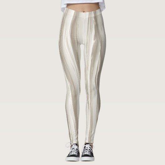 Abstracte ivoren textuur leggings (Voorkant)