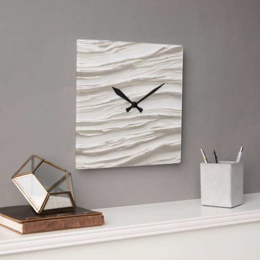 Abstracte ivoren textuur vierkante klok (Kantoor)