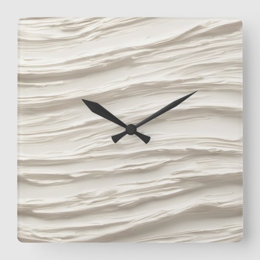 Abstracte ivoren textuur vierkante klok (Voorkant)