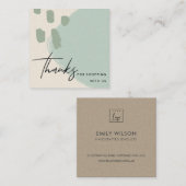 ABSTRACTE IVORY BLUE KRAFT SCANDI DANK U LOGO VIERKANTE VISITEKAARTJE (Voorkant / Achterkant)