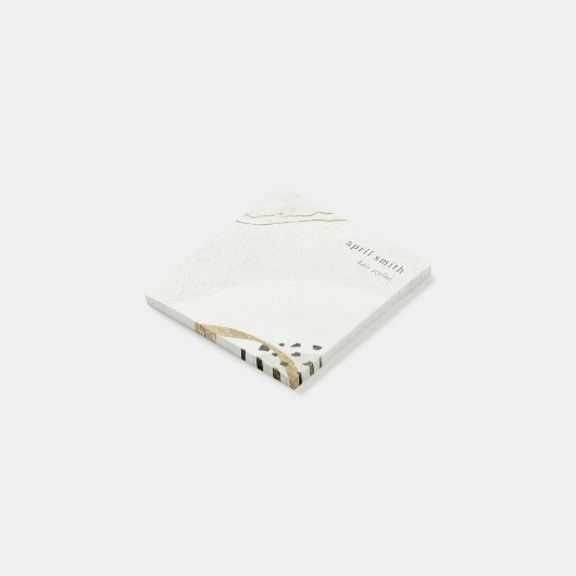 Abstracte Ivory Gold Black Grey Stone Textuur Post-it® Notes (Schuin)