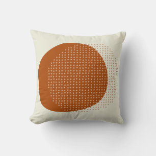 Abstracte Ivory-off-White Brown Trendy-vormen Kussen