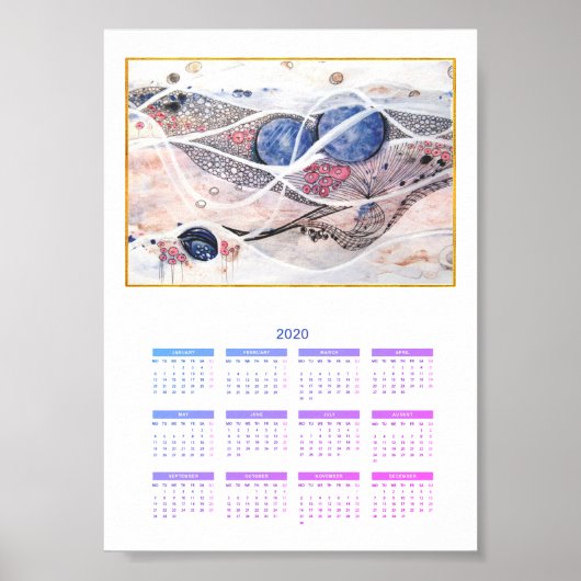 Abstracte jaarwisseling 2020 Melkweg Poster (Voorkant)