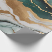 Abstracte Jade marmeren textuur met gouden accente Cadeaupapier (Hoek)