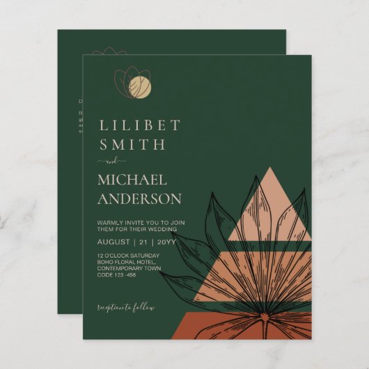 Abstracte Japandi Scandinavische geometrische brui (Voorkant / Achterkant)