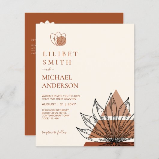 Abstracte Japandi Scandinavische geometrische brui (Voorkant / Achterkant)