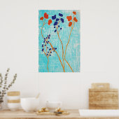 Abstracte Japanse botanische print getextureerd (Keuken)
