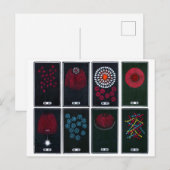 Abstracte, Japanse Fireworks grafische ontwerpen Briefkaart (Voorkant / Achterkant)