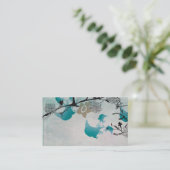 Abstracte Japanse florale visitekaartjes (Staand voorkant)