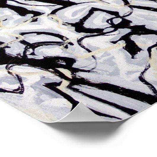 Abstracte Japanse kalligrafie Poster (Hoek)