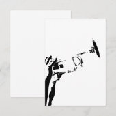 Abstracte Jazz Trumpet RSVP-kaart RSVP Kaartje (Voorkant / Achterkant)