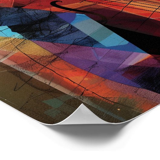 Abstracte jazzmuzikanten Art Print (Hoek)