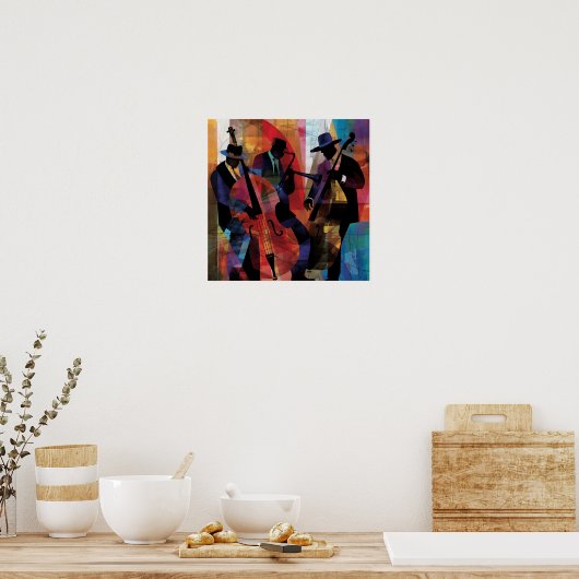 Abstracte jazzmuzikanten Art Print (Keuken)
