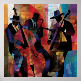Abstracte jazzmuzikanten Art Print